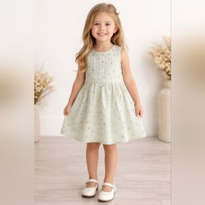 GAP Green Floral And Plaid Dress